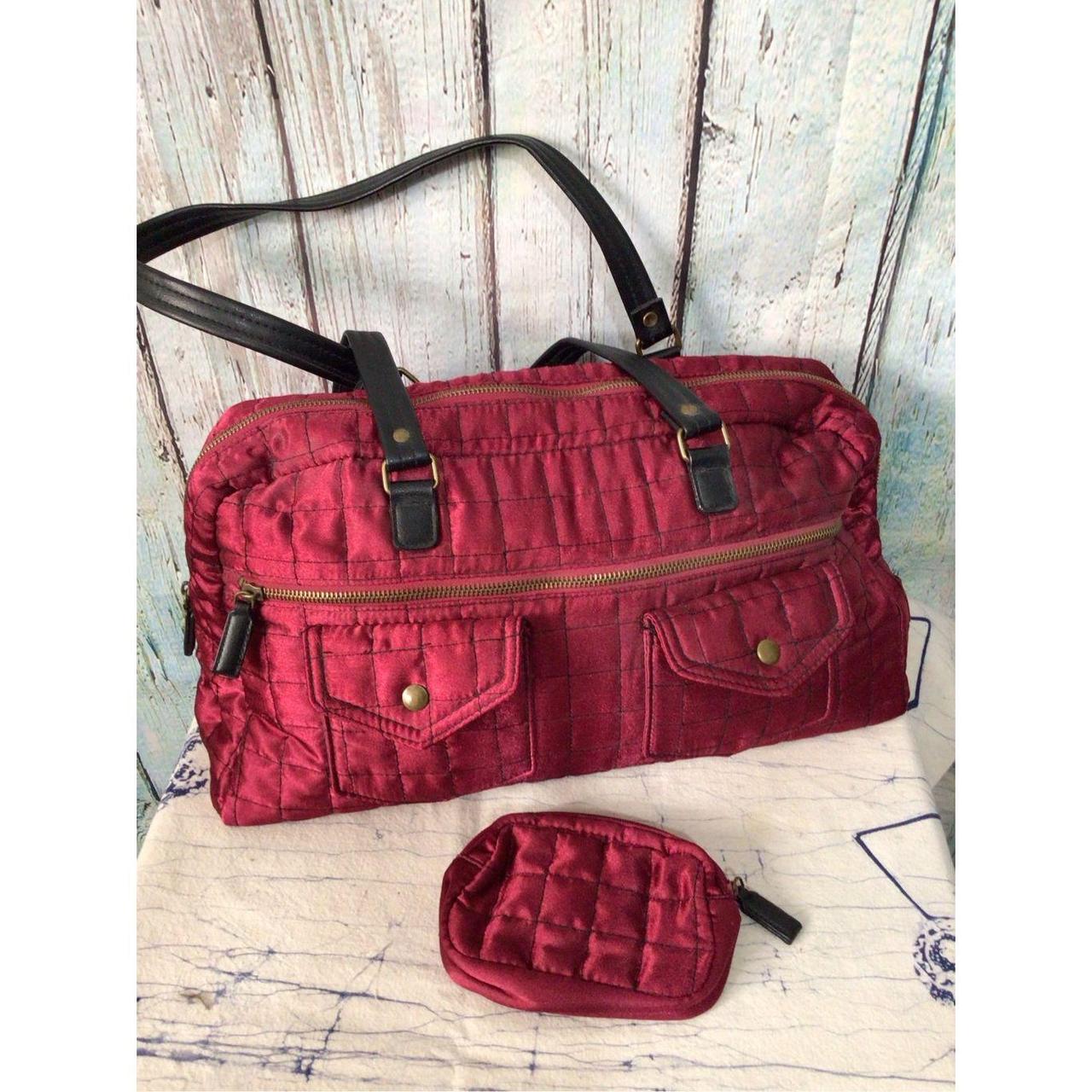 Very Nice Burgundy Quilted Bag Double Handle 2 Depop