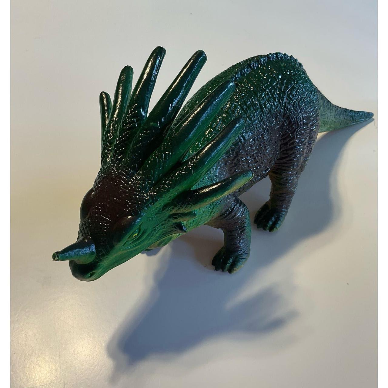 Vintage Styracosaurus Dinosaur Green Yellow... Depop