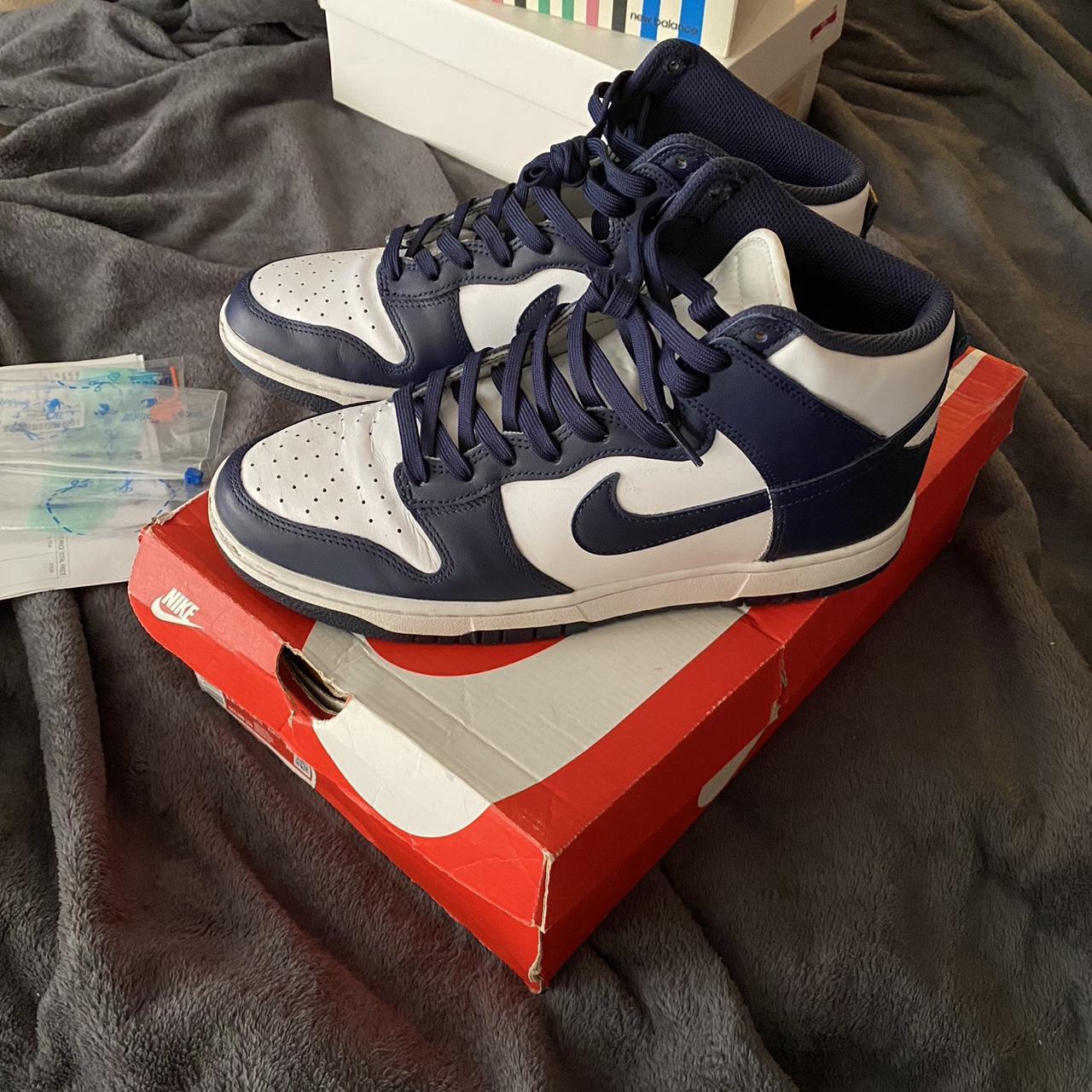 Nike dunk high championship navy Lightly worn with... - Depop