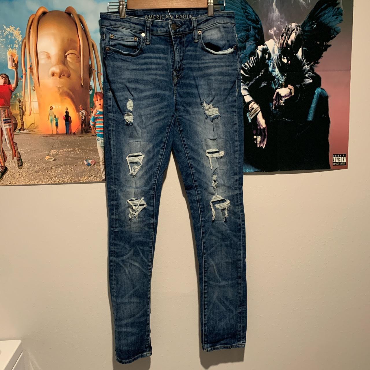 Mens Jeans American Eagle Navy Pants AE AirFlex+ Athletic Fit Jean