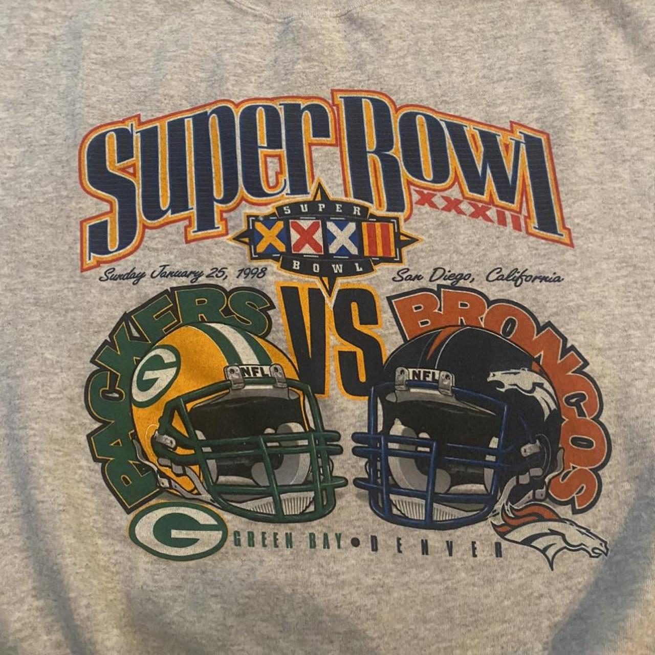 Vintage 1998 Logo 7 NFL Super Bowl XXXII Green Bay - Depop