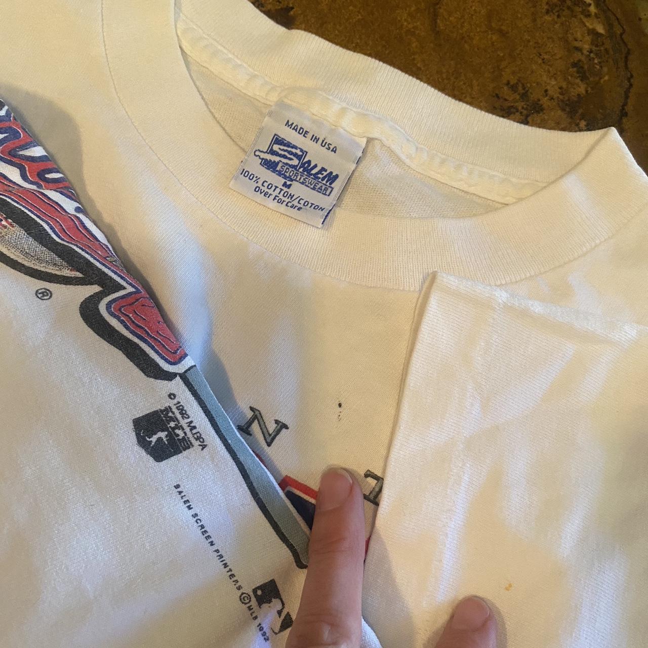 1992 MLB Atlanta Braves Baseball Cotton T Shirt Single Stitch 