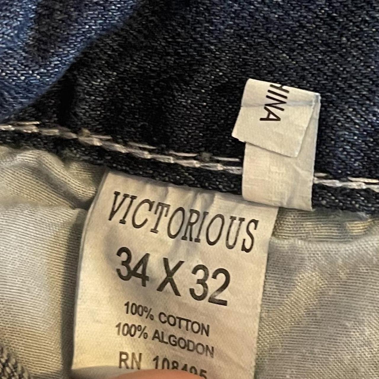 Victorious Y2k Jeans -34x32 -White stitching -Cool... - Depop