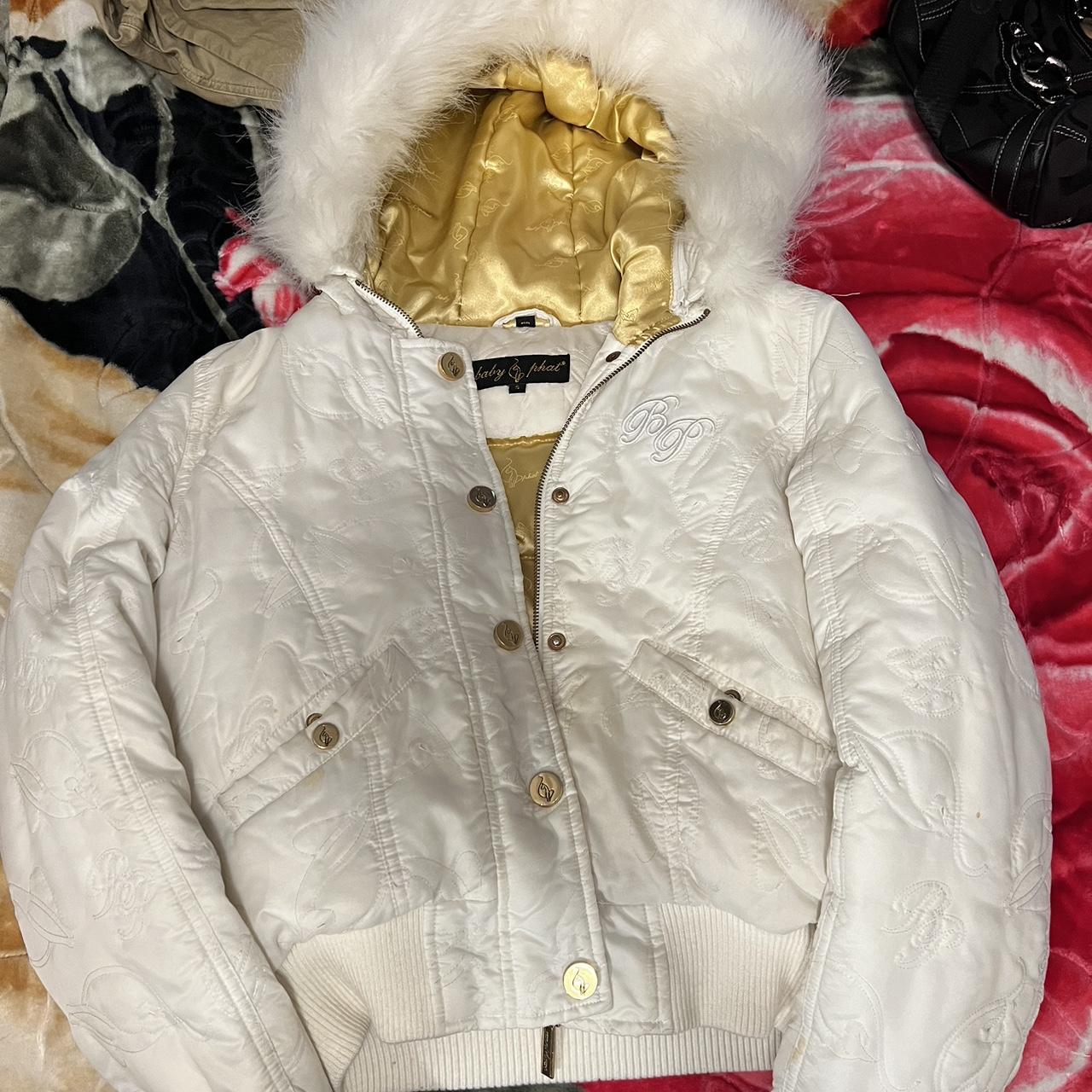 AUTHENTIC baby phat puffer jacket with some stains... - Depop