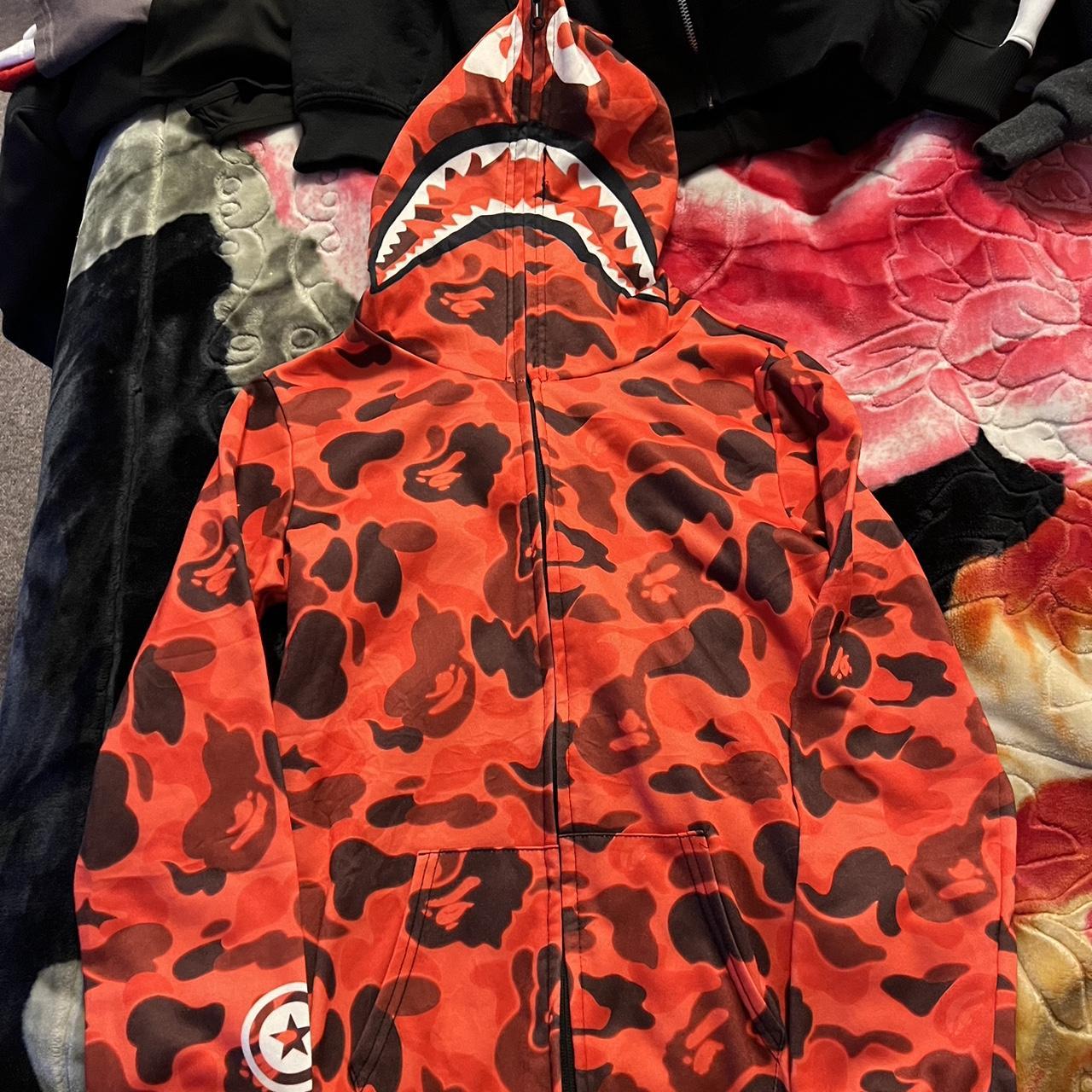 fake bape zip up size small, fits like an xxs or xs - Depop