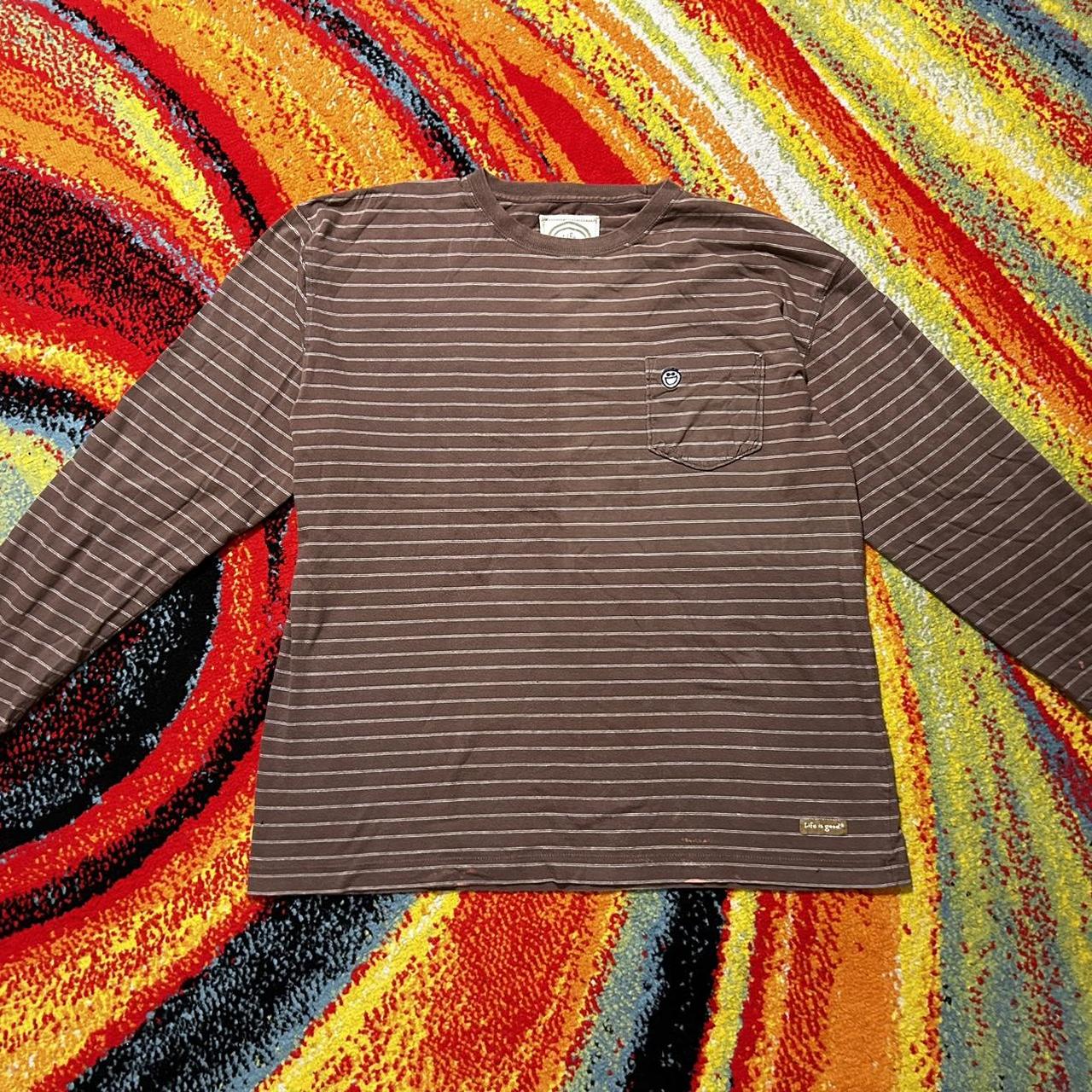 Large Life is Good long sleeve shirt brown with... - Depop