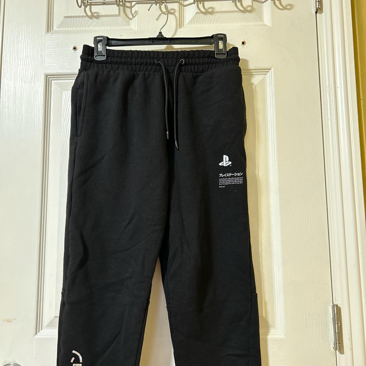 h&m black playstation sweatpants size small,
