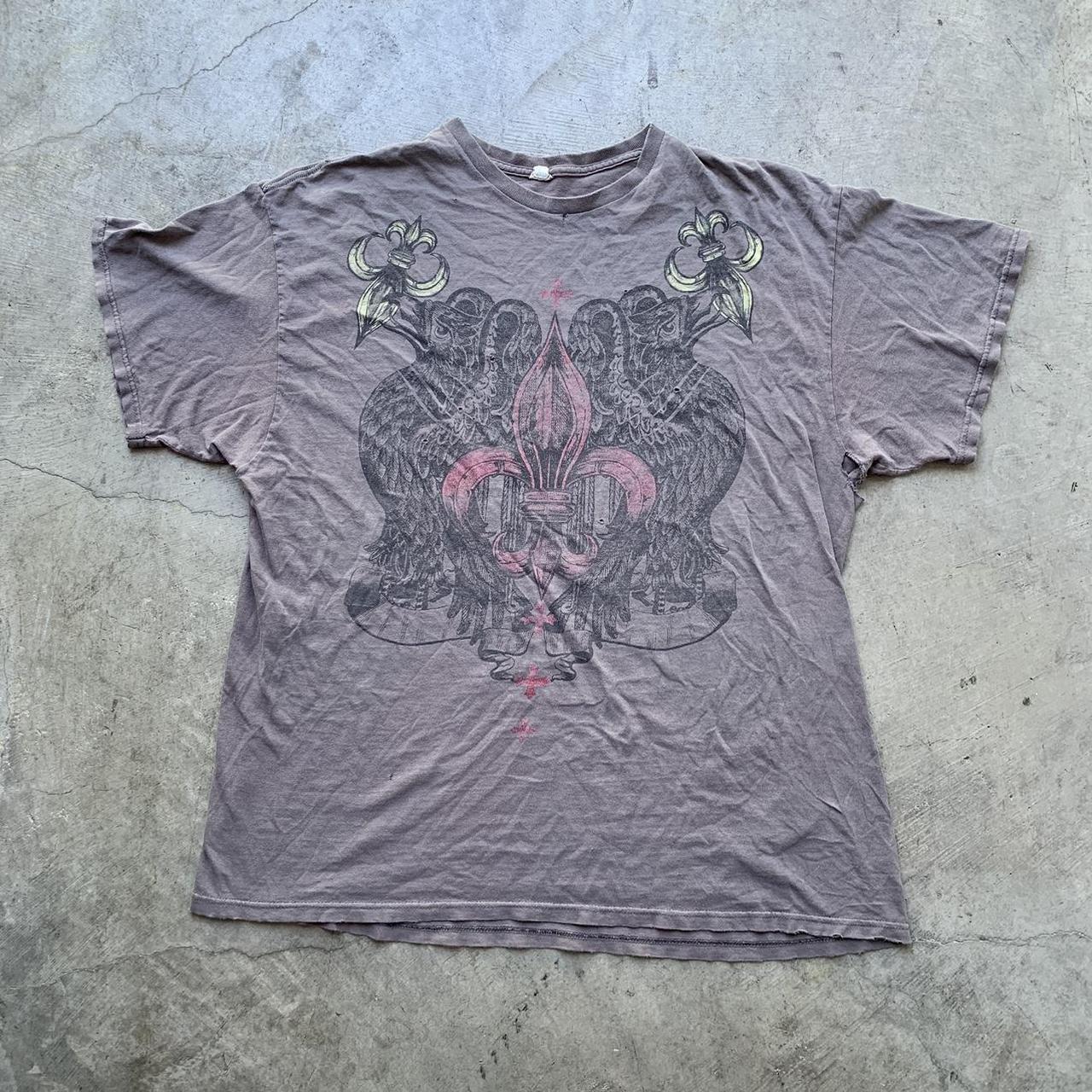 Vintage Y2K affliction style grunge tee Some... - Depop