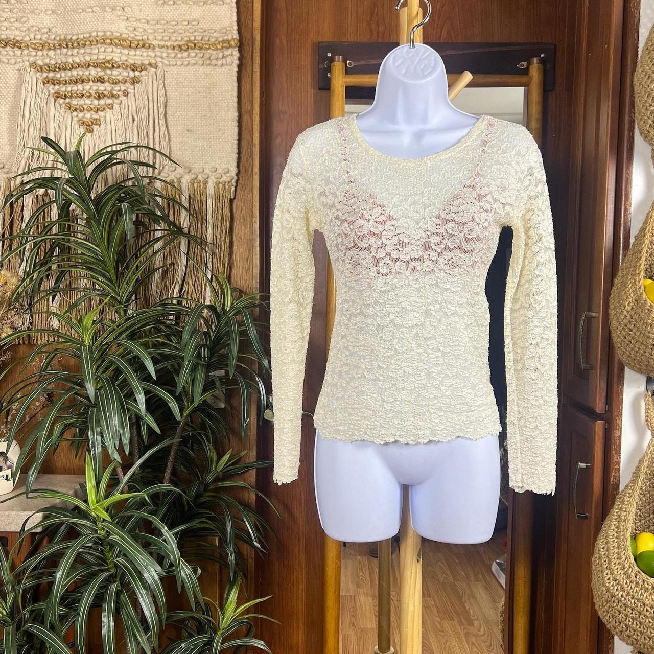 Source Unknown Women's Blouse - Cream - XS – Y2K … - image 1