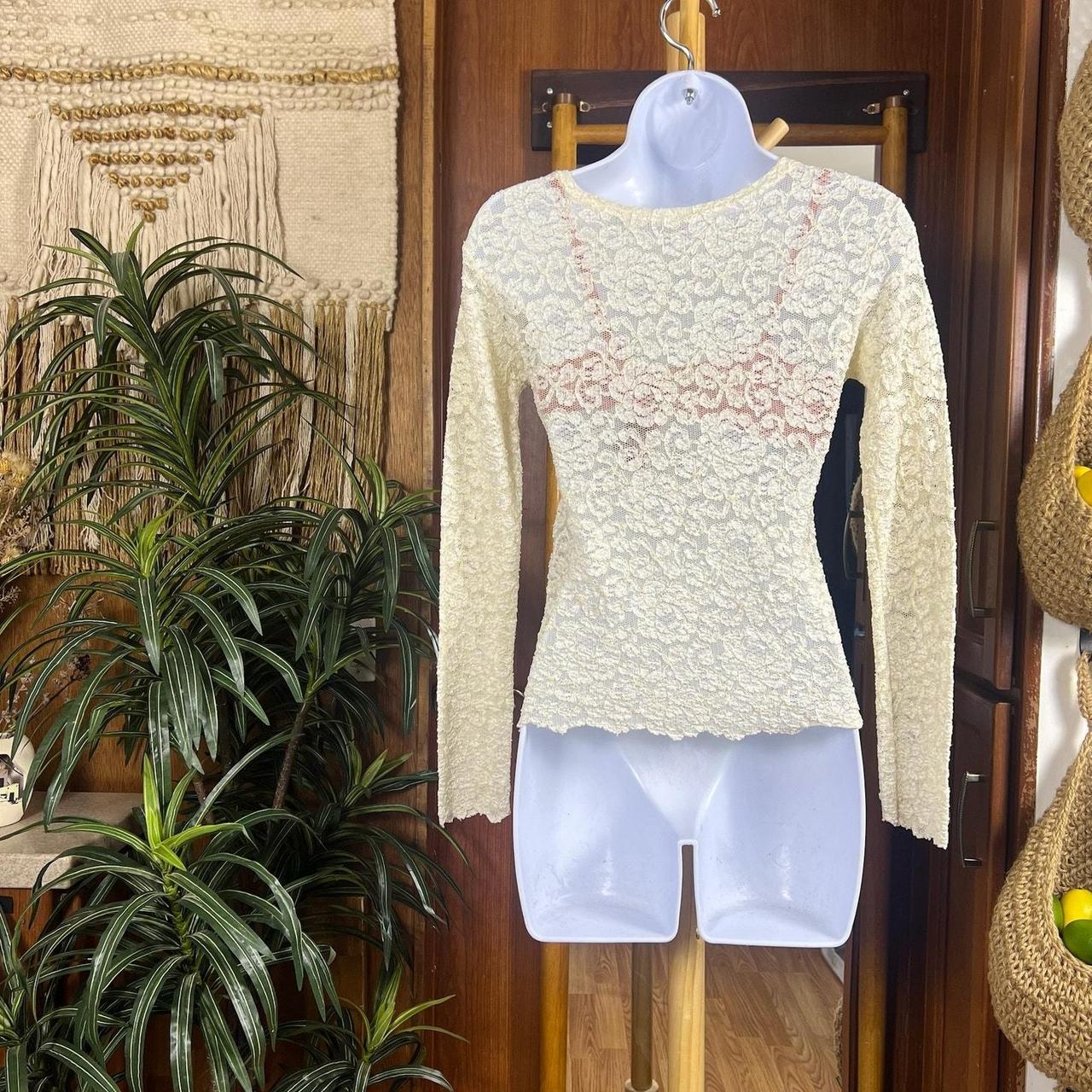 Source Unknown Women's Blouse - Cream - XS – Y2K … - image 2