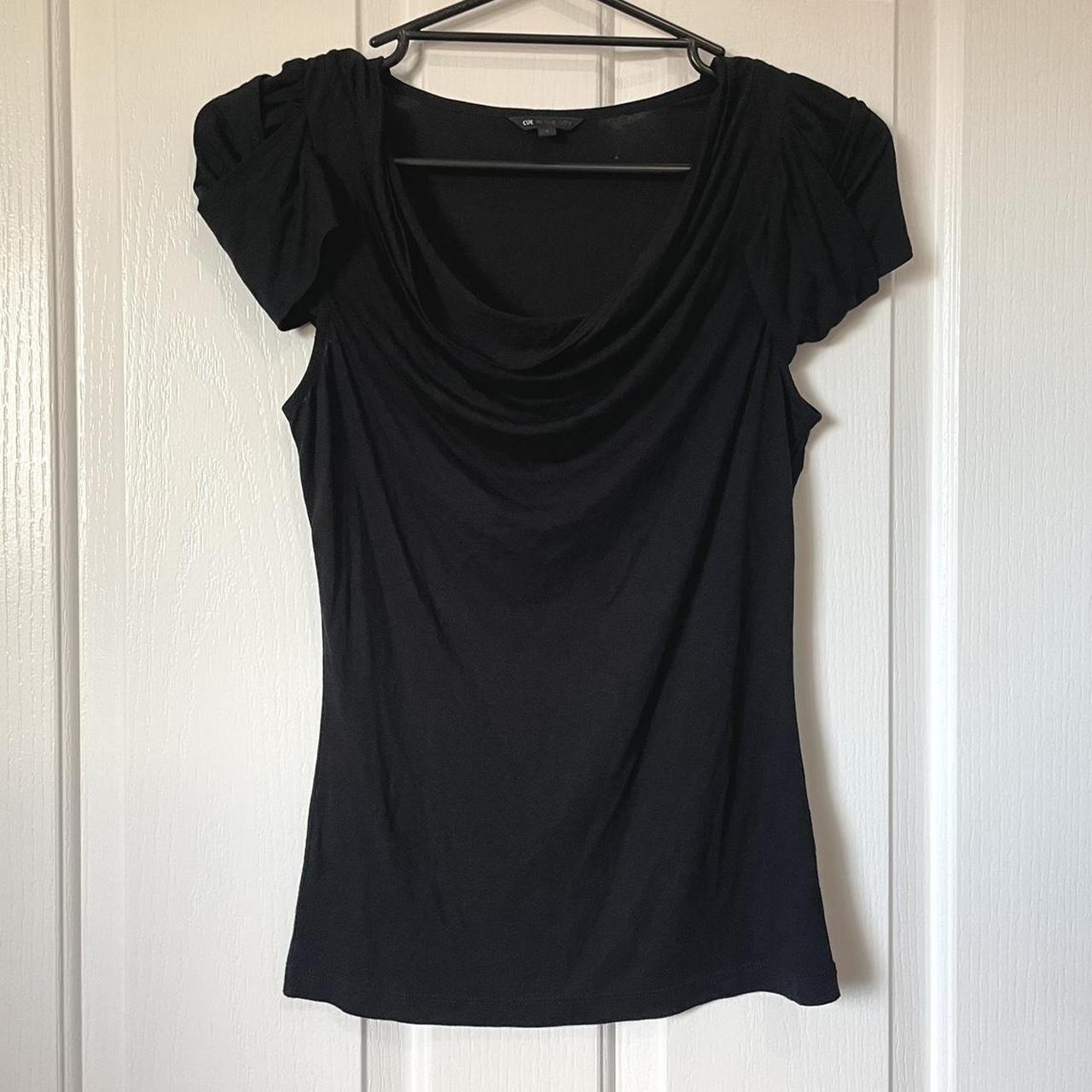 Cue In The City Black Top, S Great staple for work... - Depop