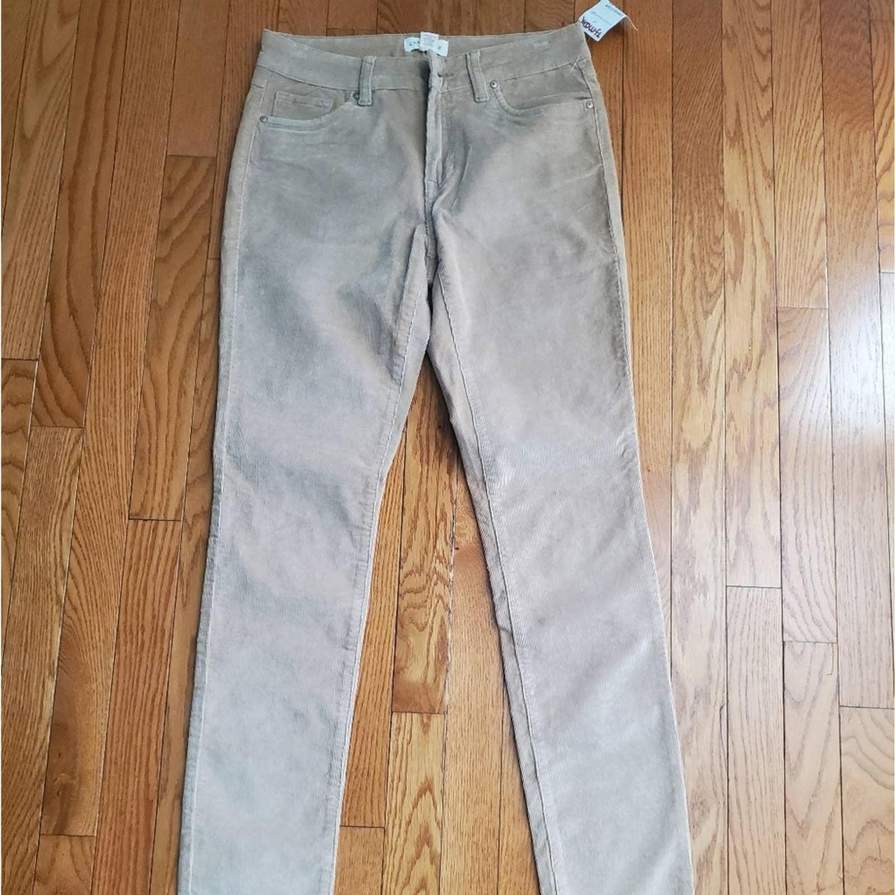 Cambridge Dry Goods Skinny Tan Corduroy High rise... - Depop