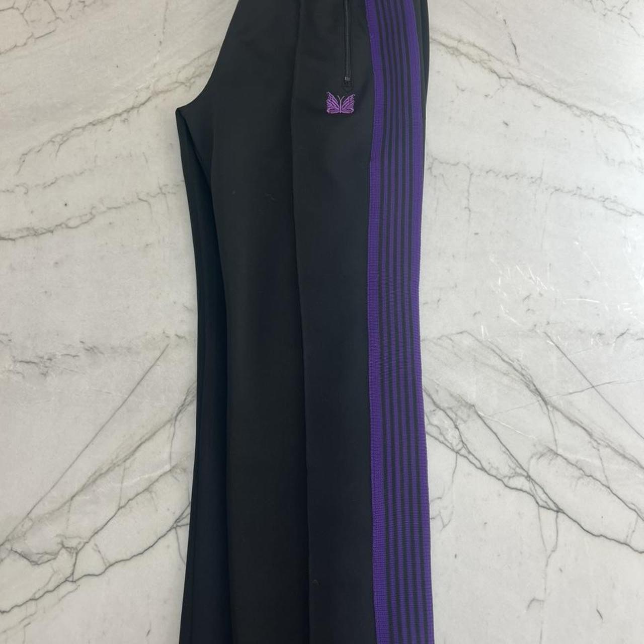 Needles black and purple track pants Size- M barely... - Depop