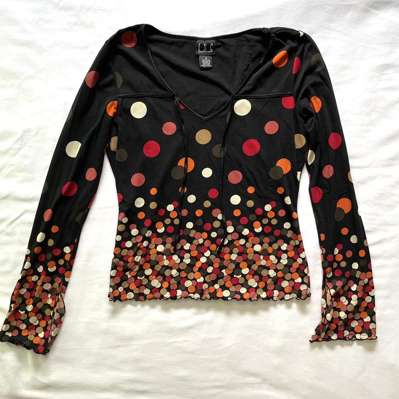 INC International Concepts Polka-dot Blouse in Black