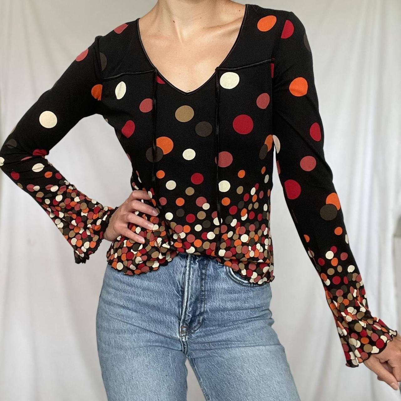 INC International Concepts Polka-dot Blouse in Black