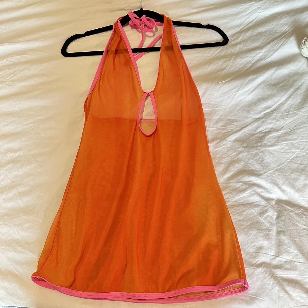 Tiger Mist Women's Pink and Orange Dress Depop