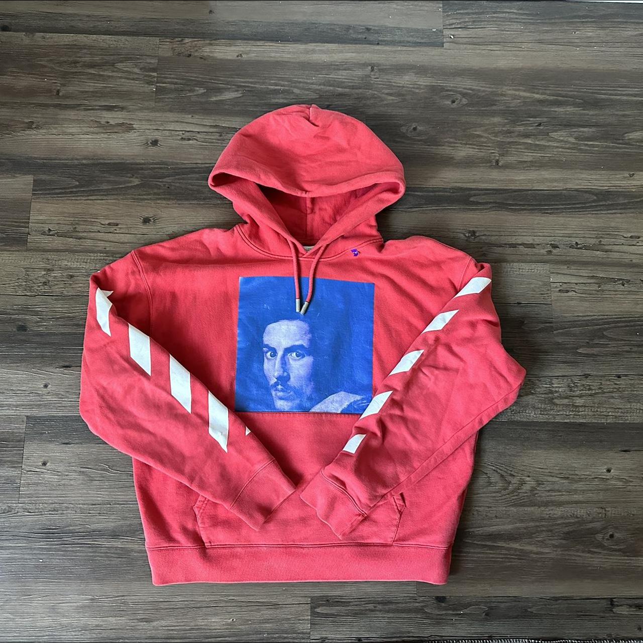 Size XL Off-White Bernini Hoodie Red - Gently... - Depop