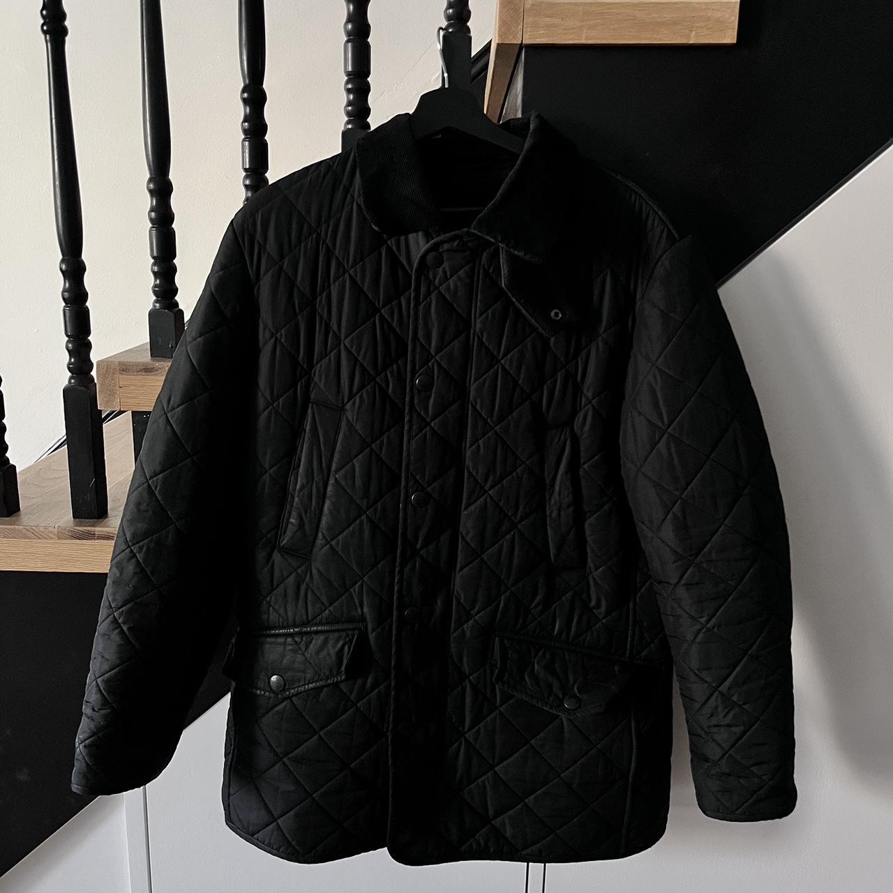barbour men’s heritage jacket black, size medium... - Depop