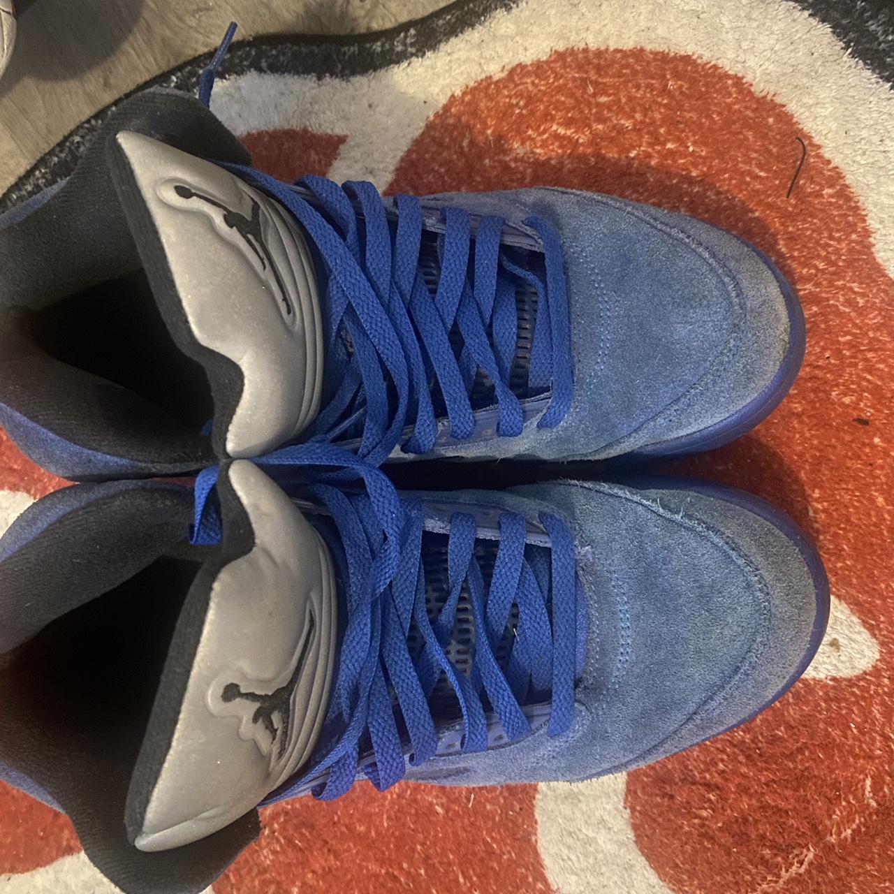 Blue suede Jordan 5s, THROWING IN the Jordan 10s... Depop