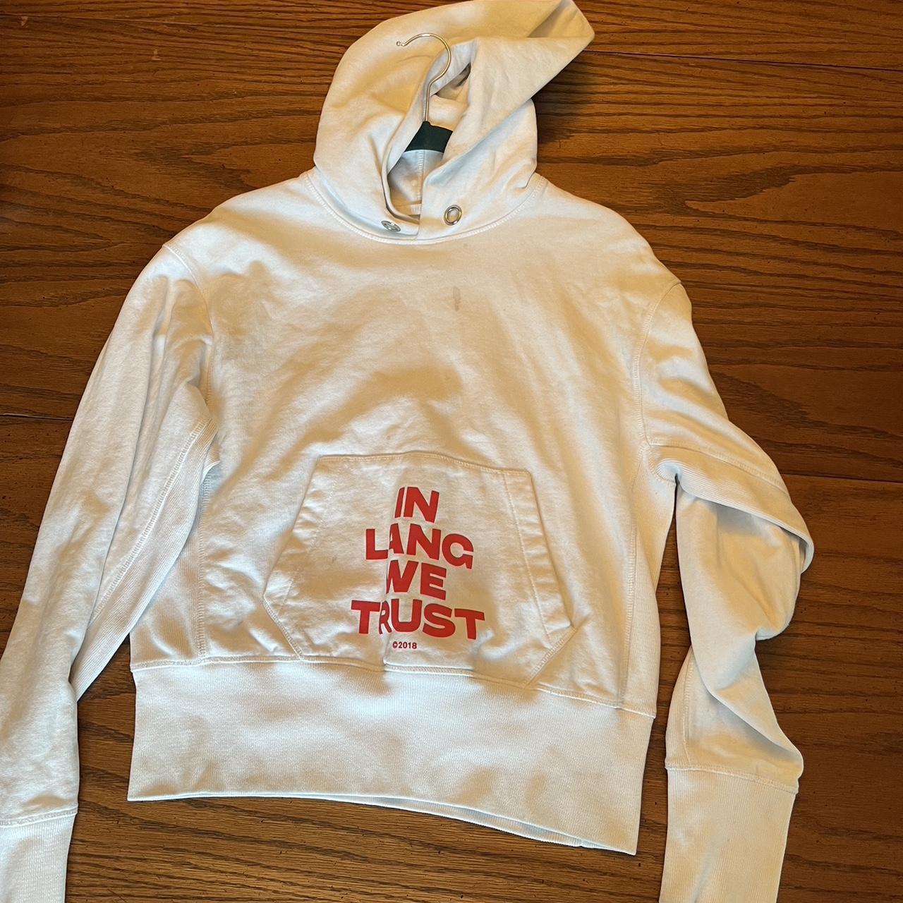 Helmut lang in lang we trust hoodie Sz m fits runs. Depop