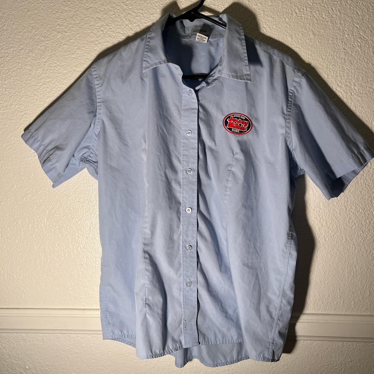 Vintage Jersey Mike’s button up has a cool looking... - Depop