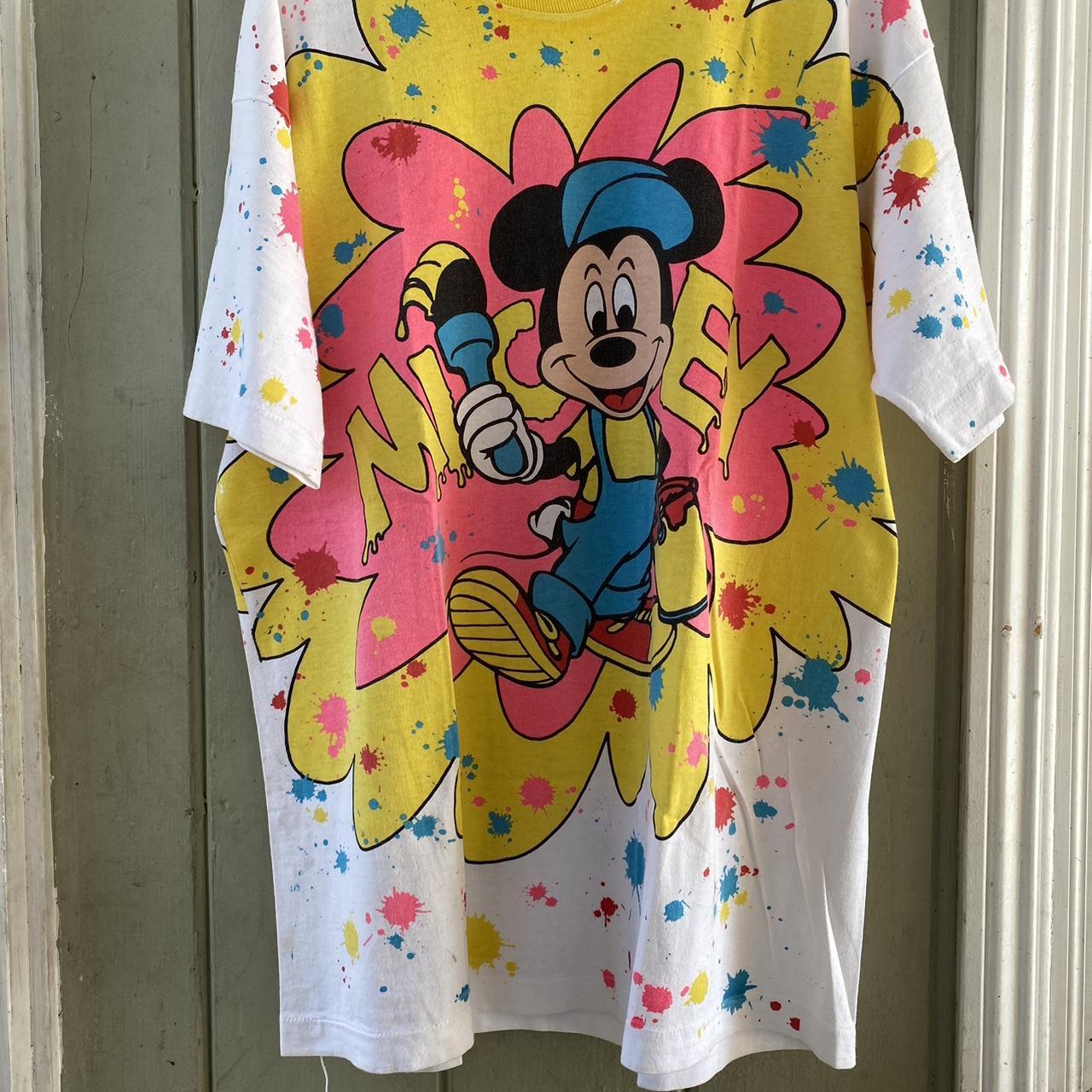 Super vintage and rare Mickey Mouse paint splatter... - Depop