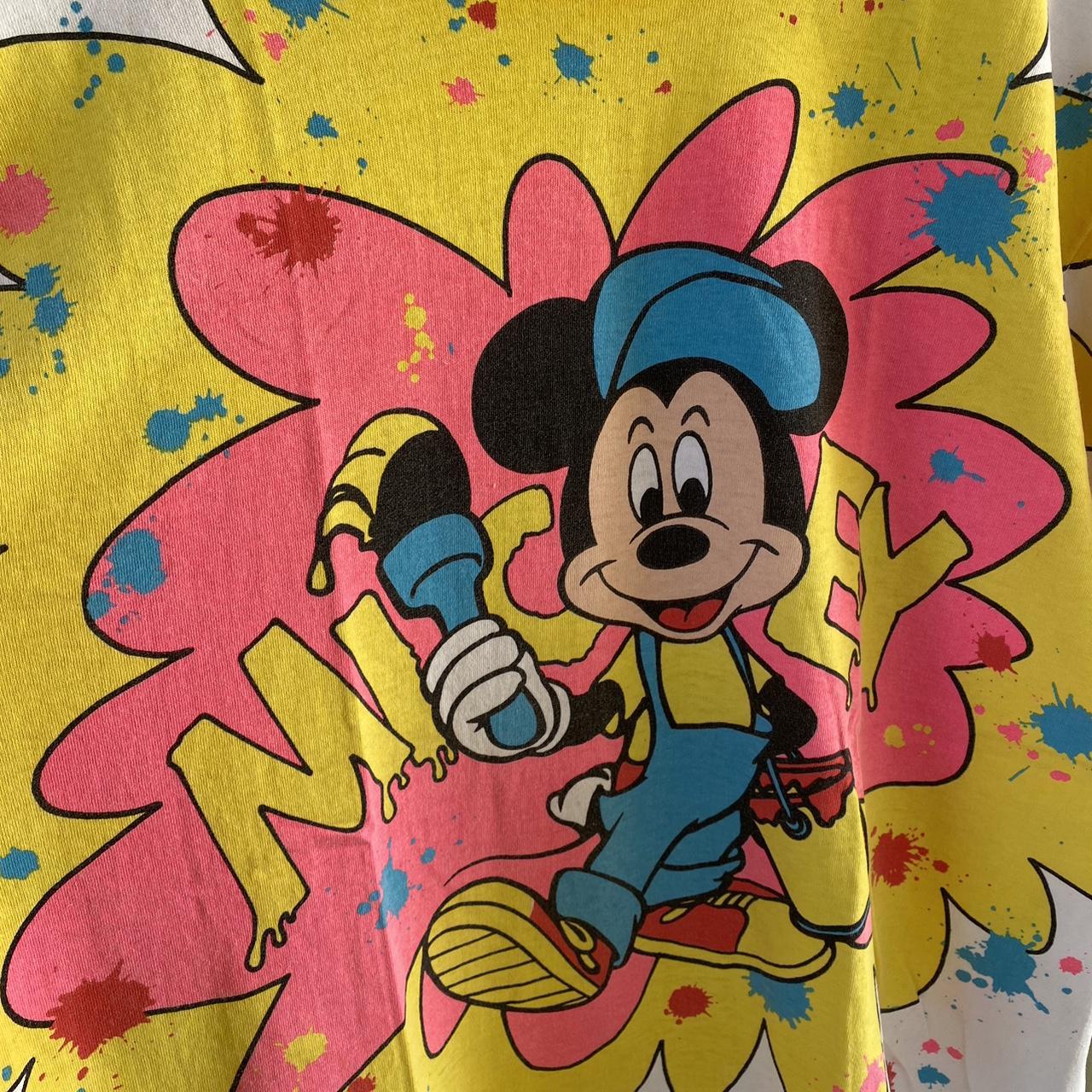 Super vintage and rare Mickey Mouse paint splatter... - Depop