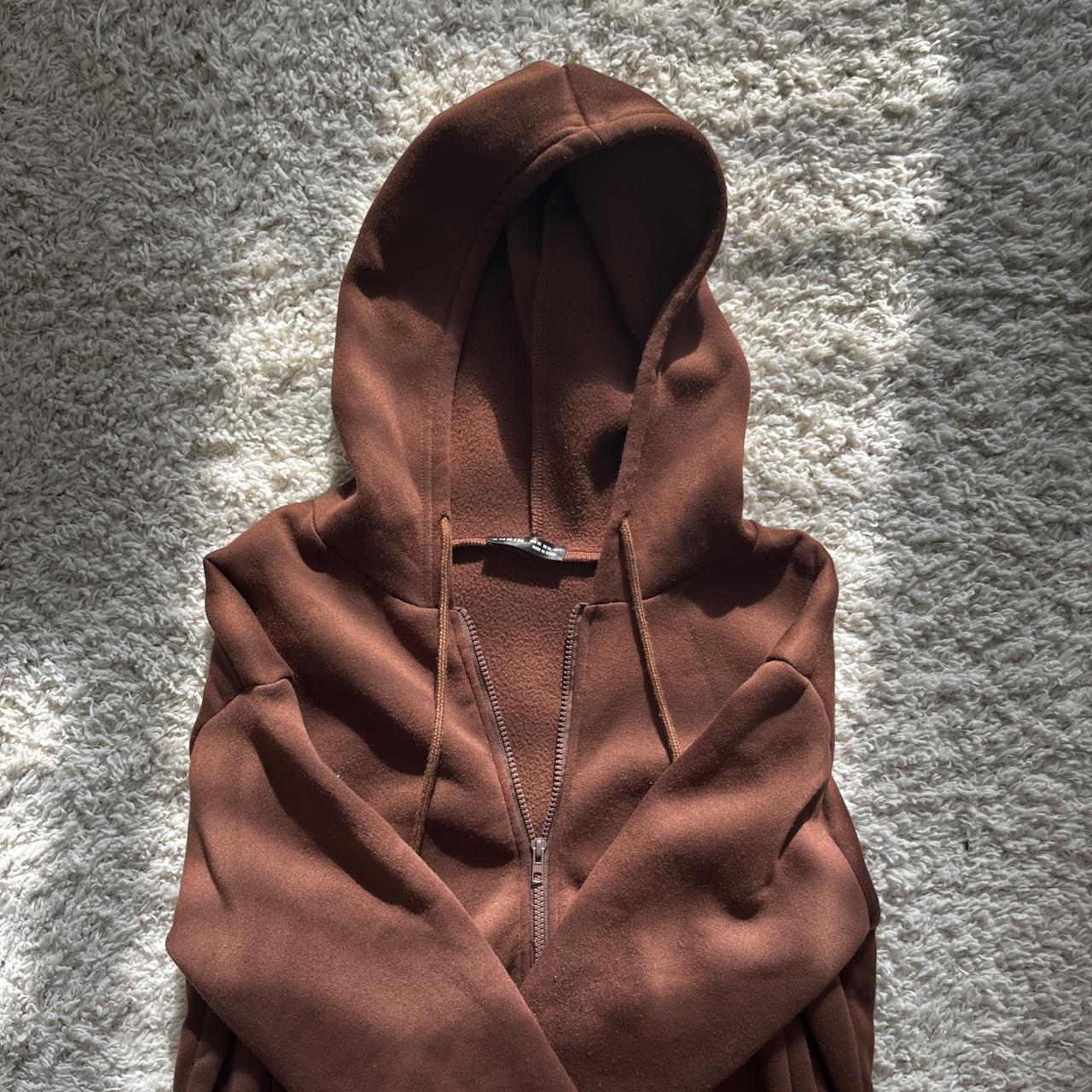 🧸 shein brown zip up hoodie! 🧸 super comfy and soft... Depop