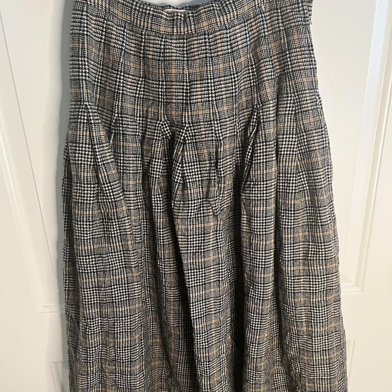 Long plaid pleated wool skirt Best fits a 26in... - Depop