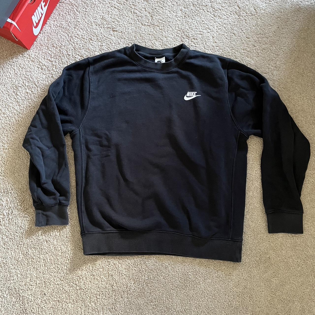 Faded black Nike crewneck sweatshirt Size - Small... - Depop