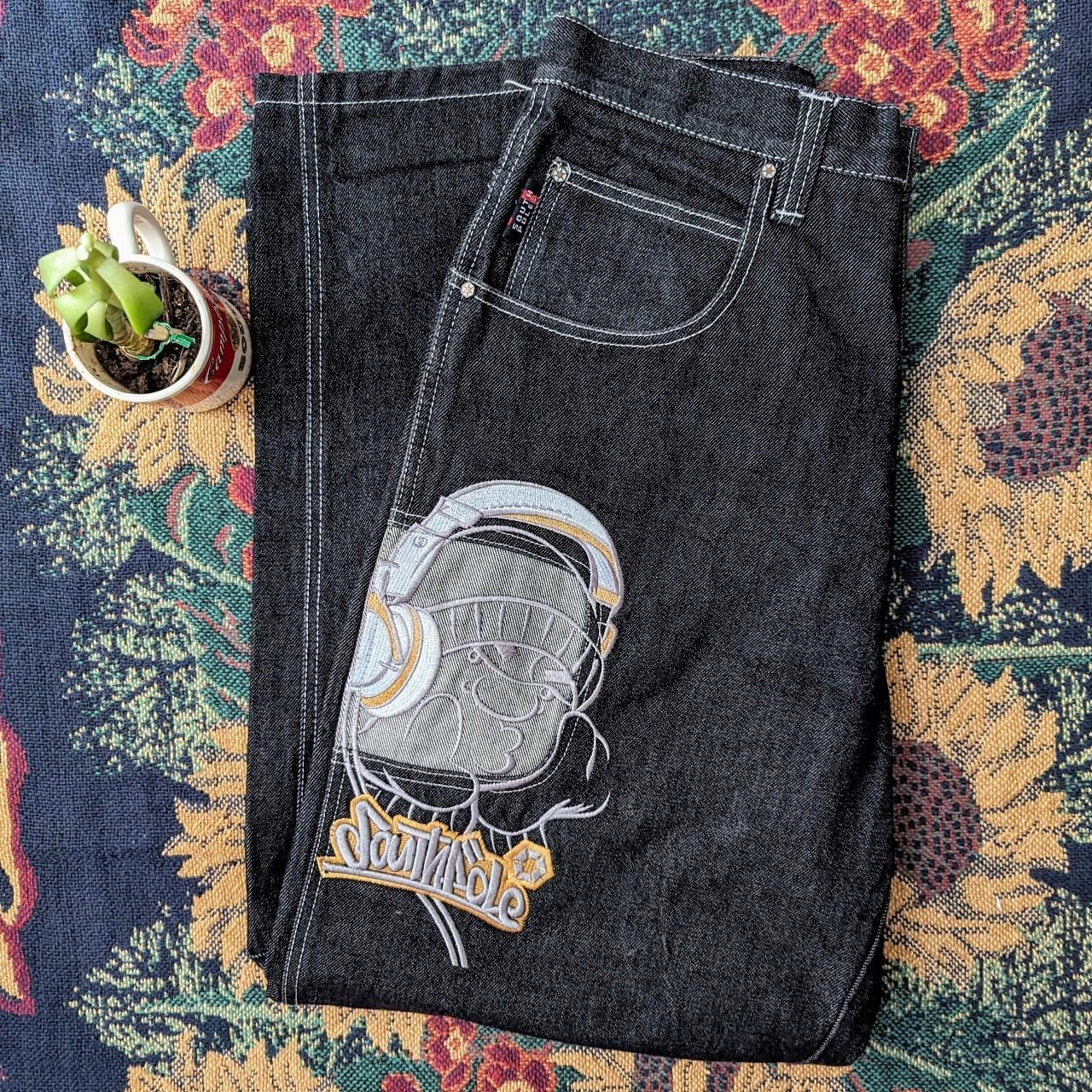 パンツ 00s SOUTHPOLE W29 HIPHOP bboy nettspend 00e Southpole HipHop Jeans Waist 17.5 flat across, | Depop