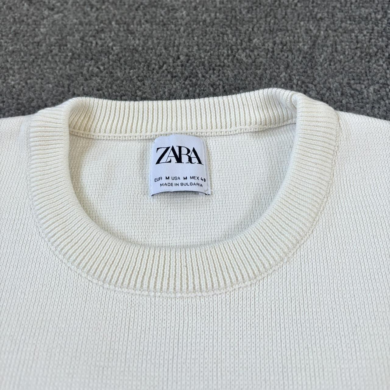 Zara Man Cotton Jumper Sweatshirt Off Depop