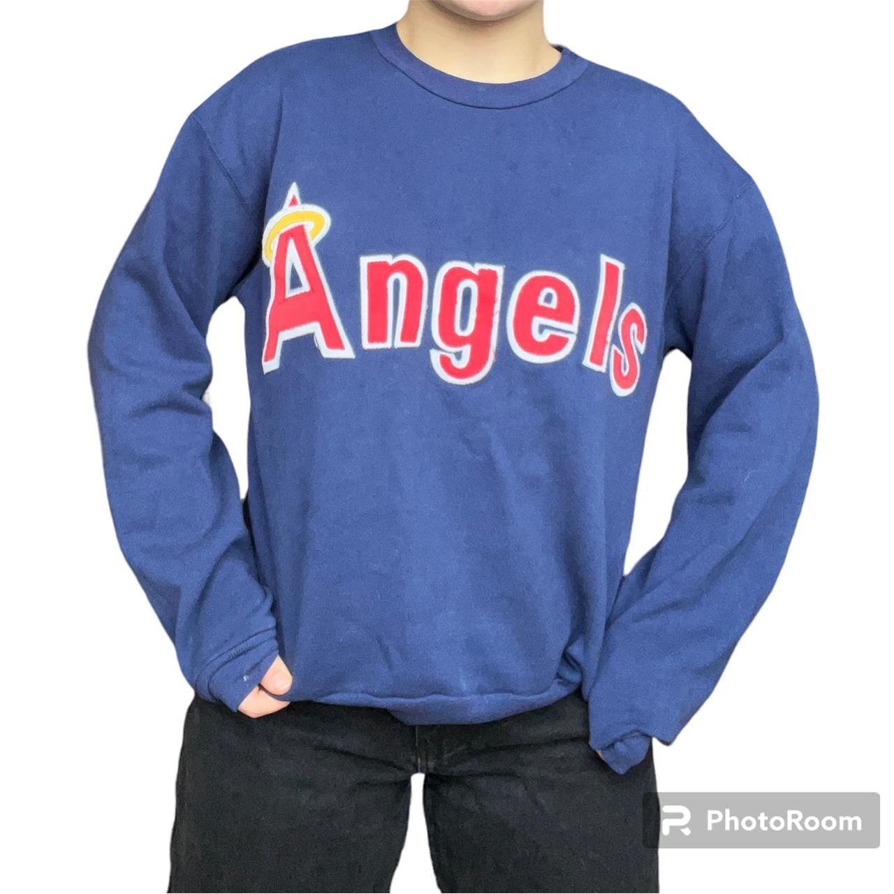 Women's Navy and Red Sweatshirt Depop