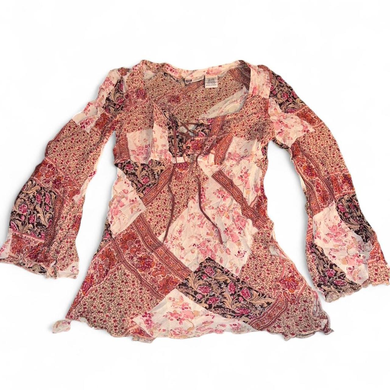 Faded Glory Women's Blouse - Pink/Multi - L – Vin… - image 1