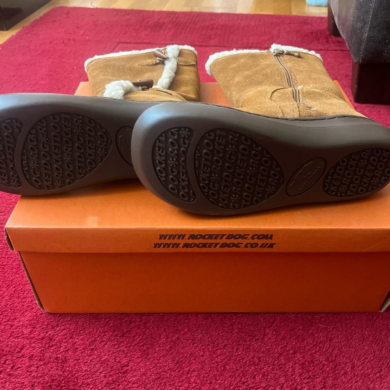 rocket dog chestnut brown mid calf suede boots with... Depop