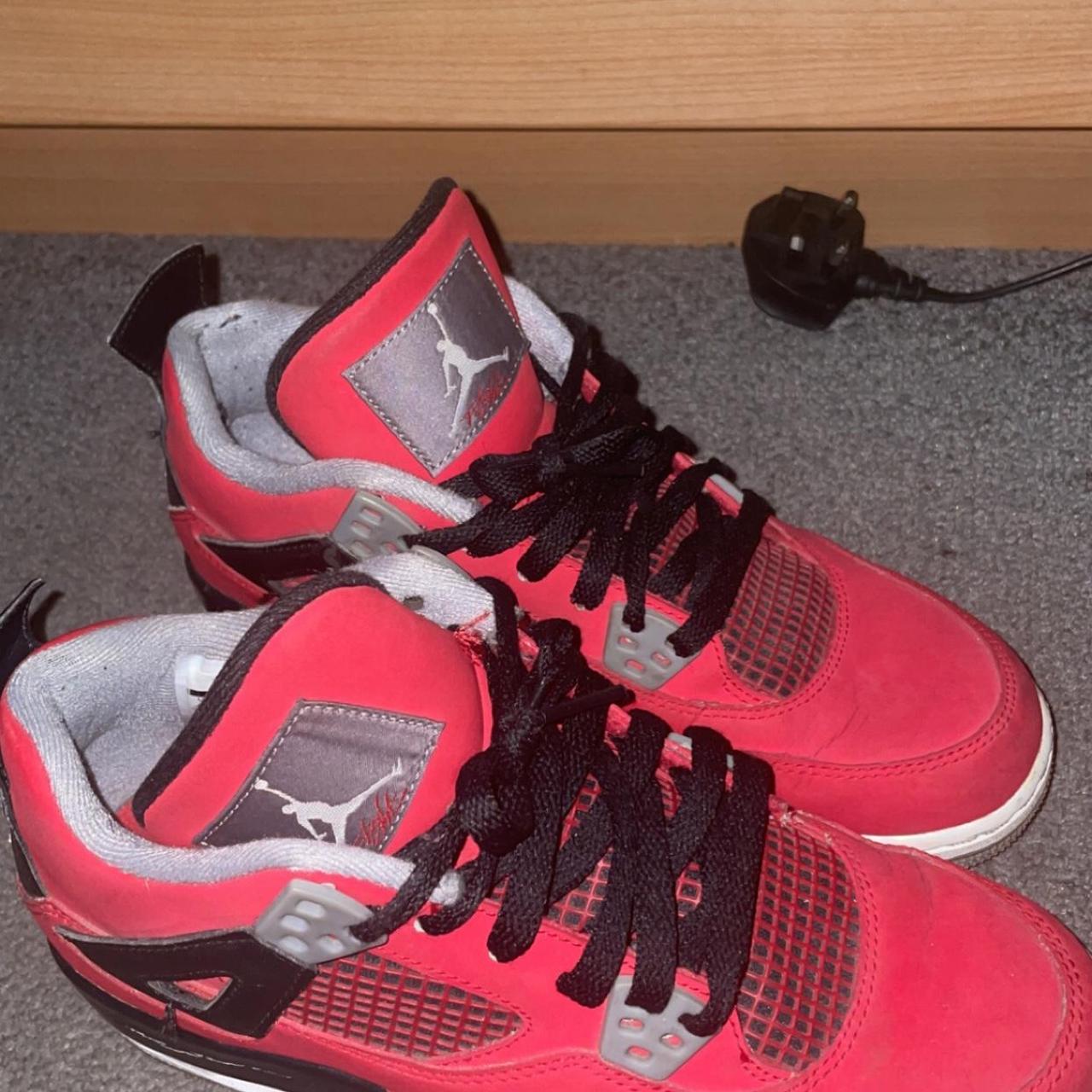 Jordan Red and Black Trainers | Depop