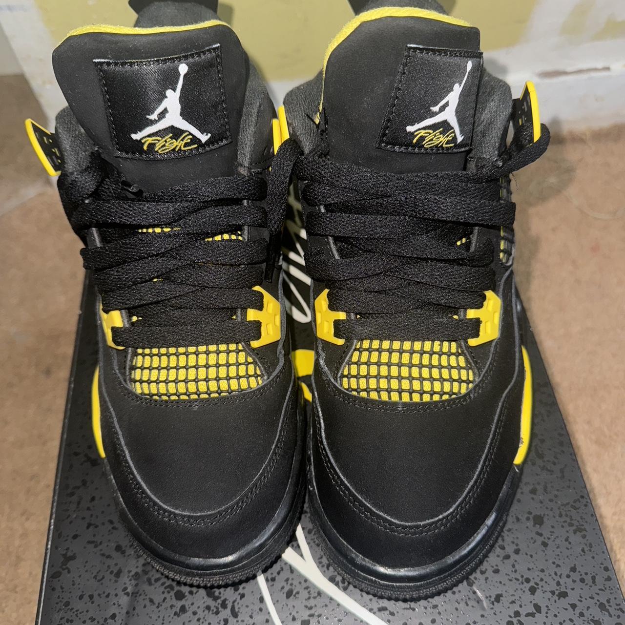 Jordan Air Jordan 4 Retro Trainer, Black / Yellow Thunder