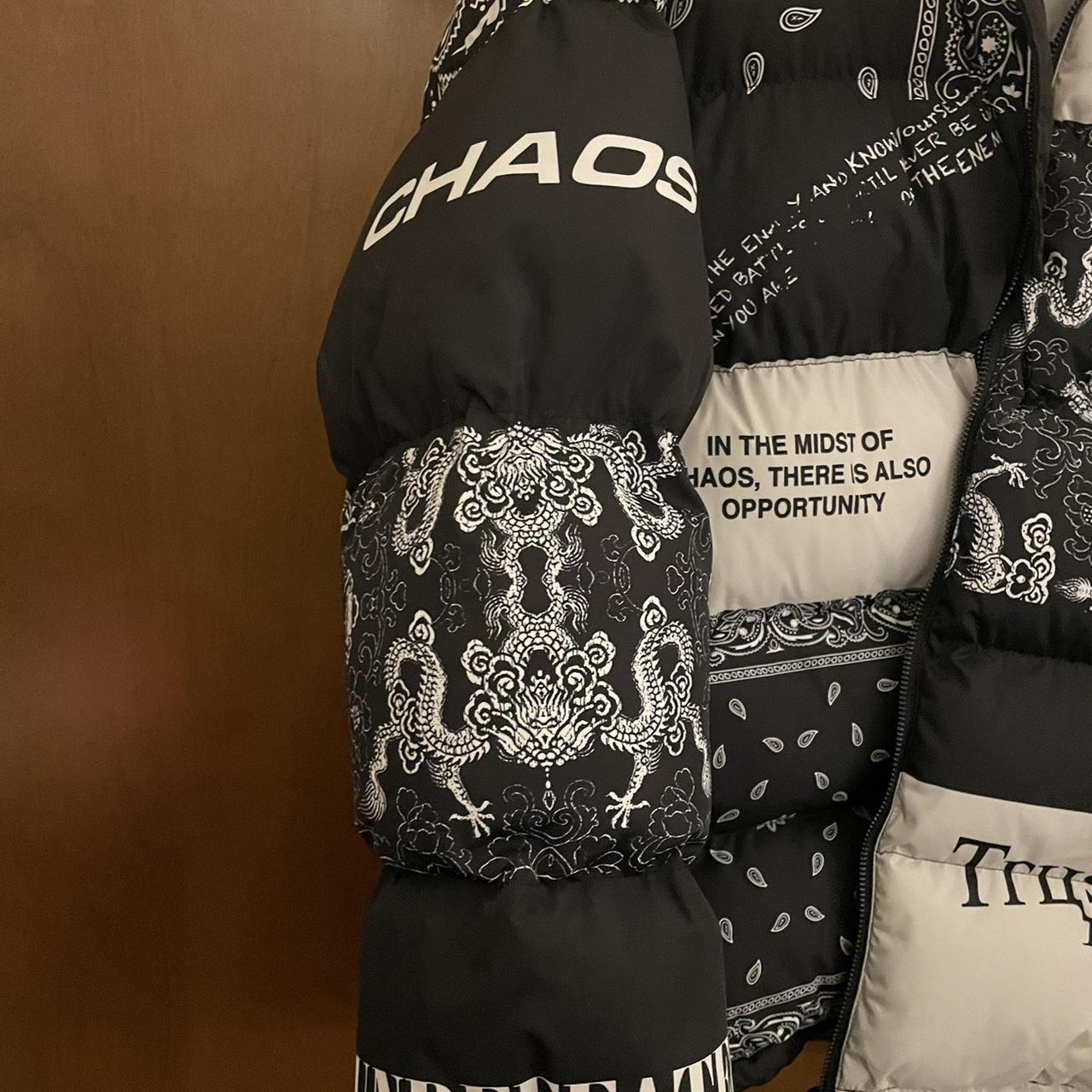 Never worn JK attire graffiti print puffer coat. | Depop