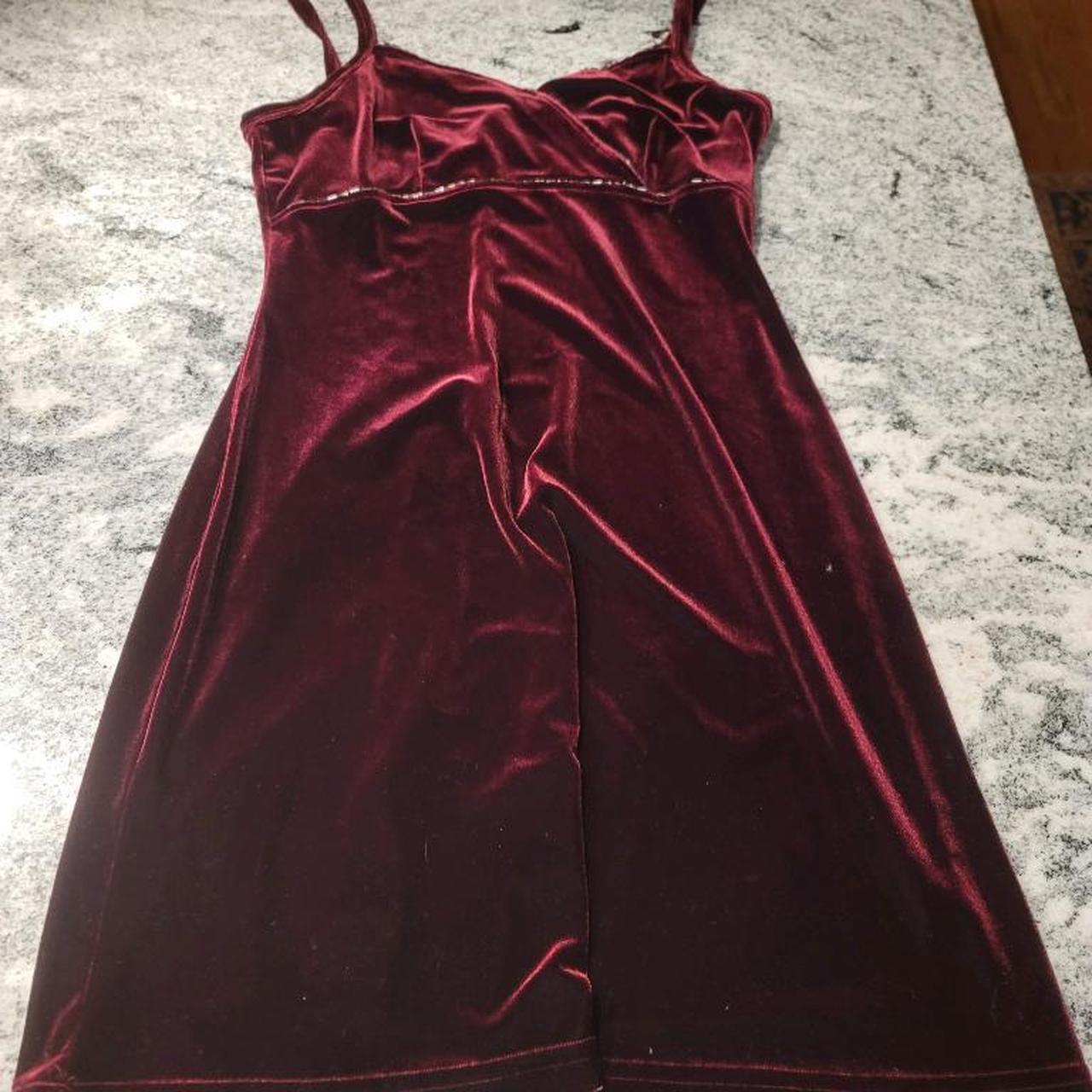 Vintage Burgundy Velvet 575 Dress - Depop