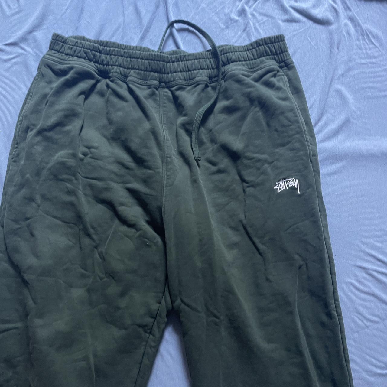 green stussy trackies joggers perfect condition - Depop