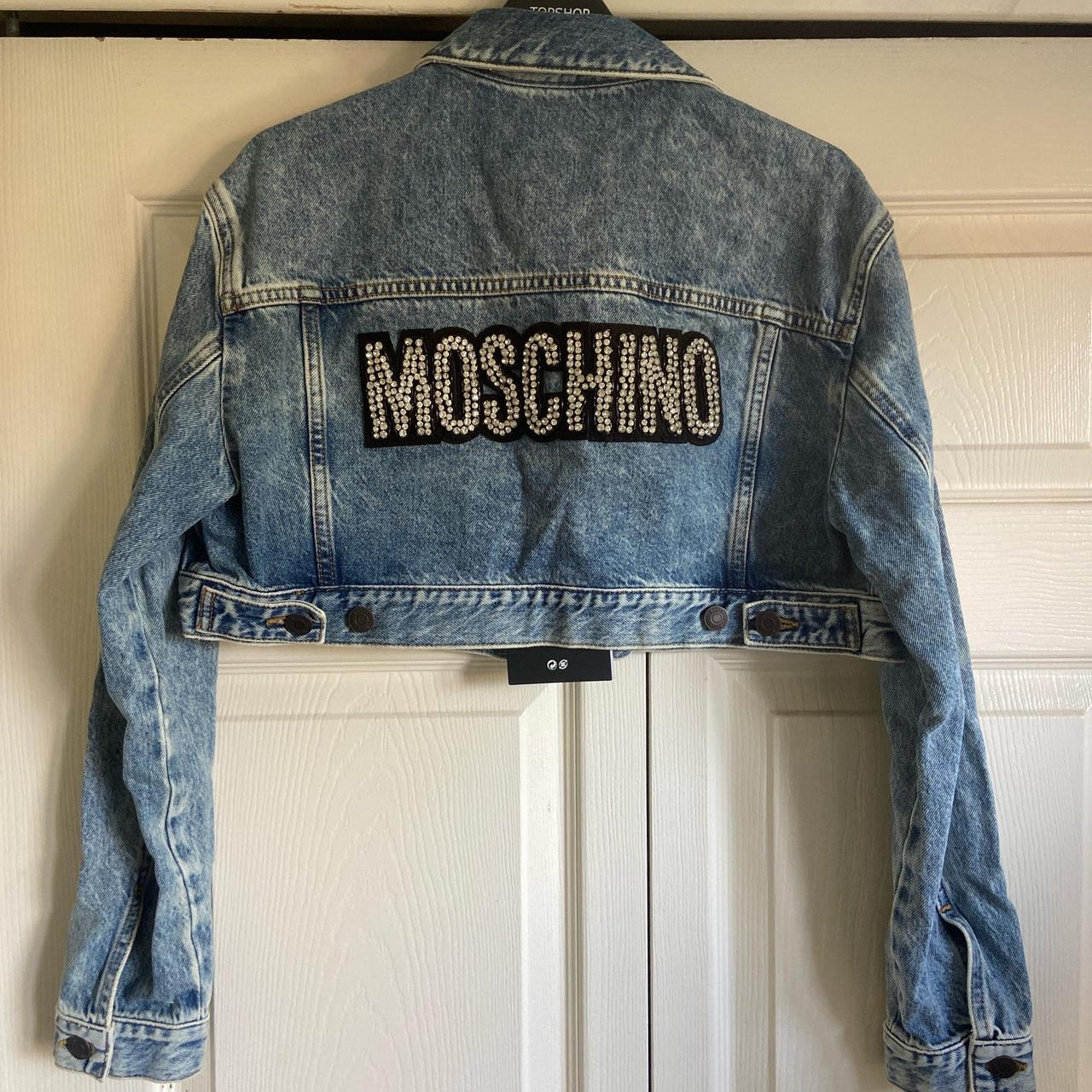 H M Moschino collab cropped denim jacket. Brand new. Depop