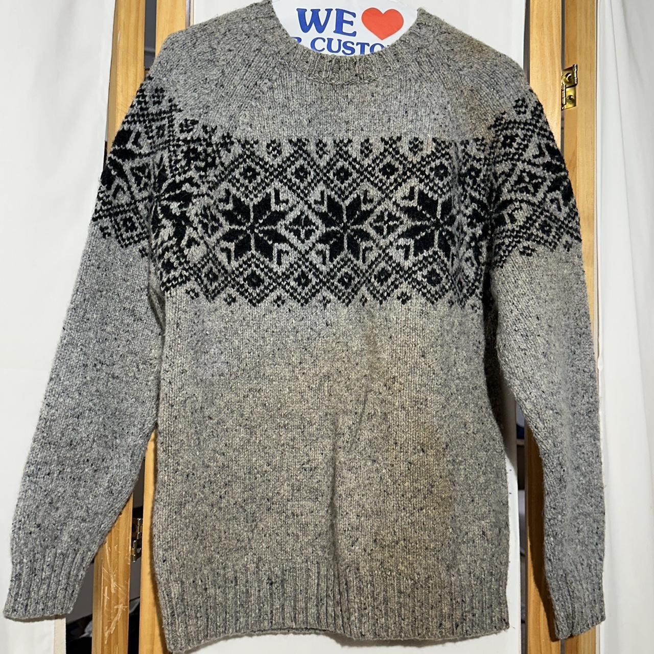 cozy vintage heather tweed fair isle sweater some... - Depop