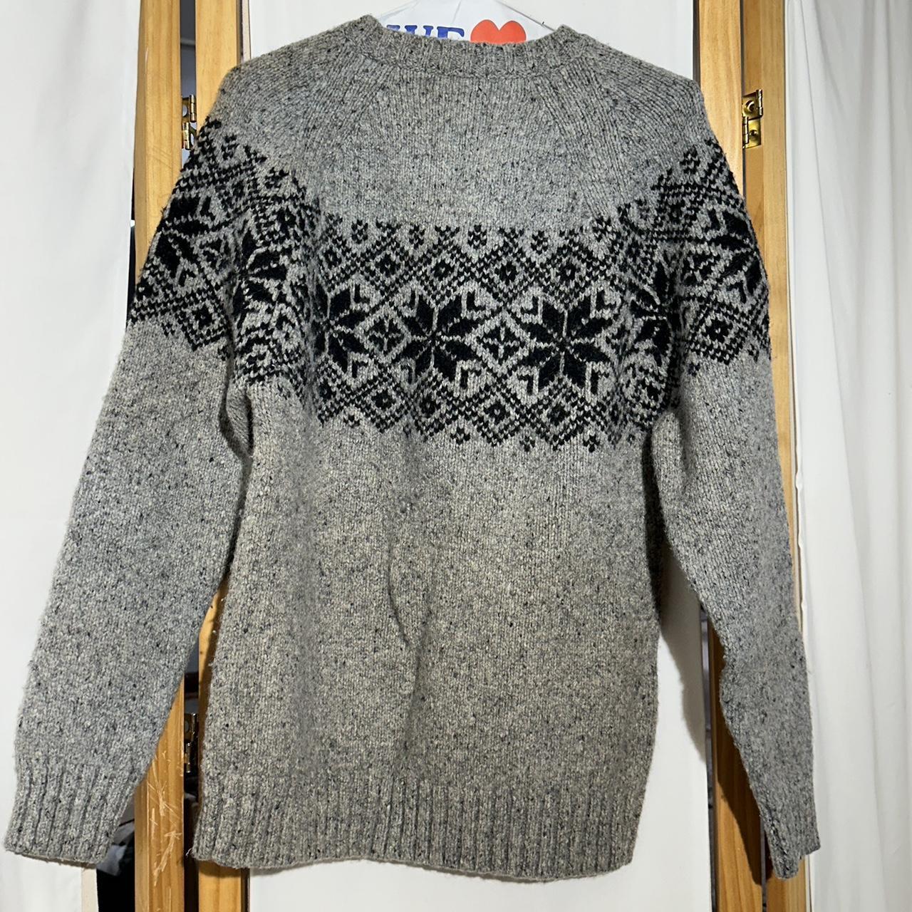 cozy vintage heather tweed fair isle sweater some... - Depop