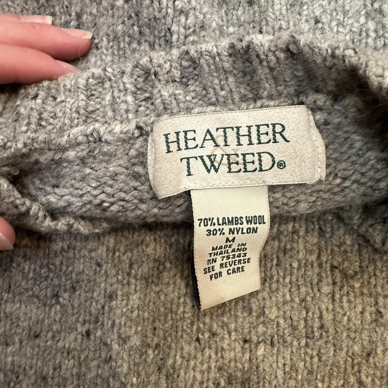 cozy vintage heather tweed fair isle sweater some... - Depop