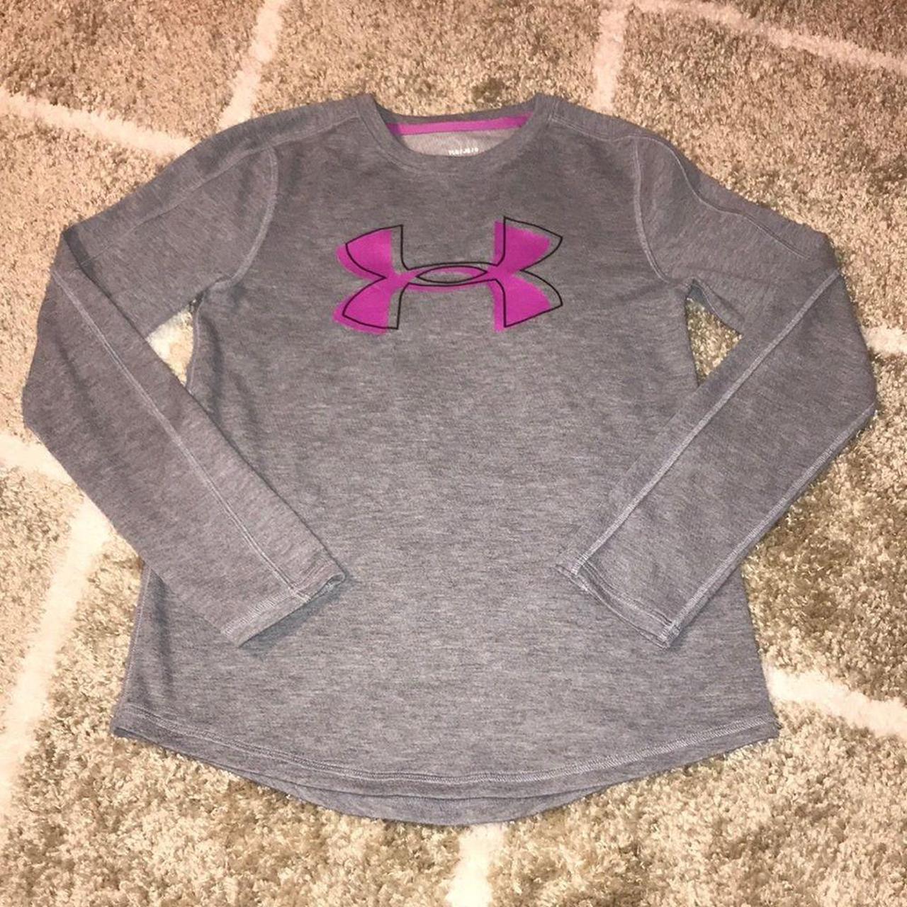 Under Armour Girls Fitted Tee, Grey with