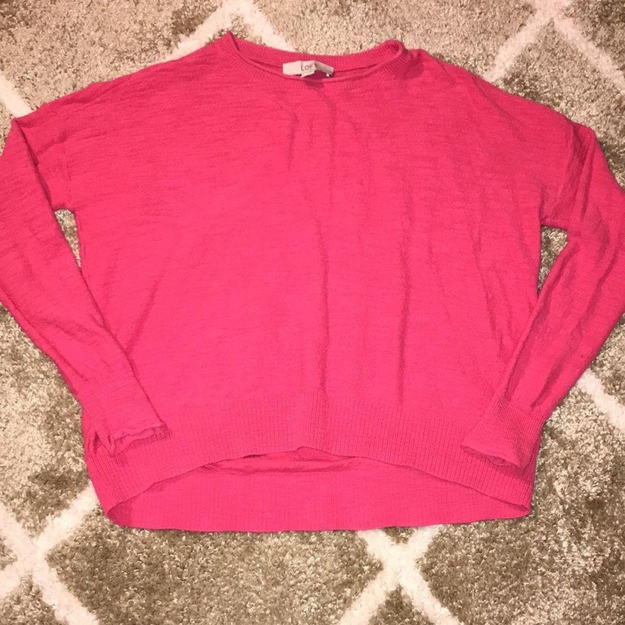 LOFT~Marled Elliptical Hem~Pink Knit Sweater~Women's - Depop