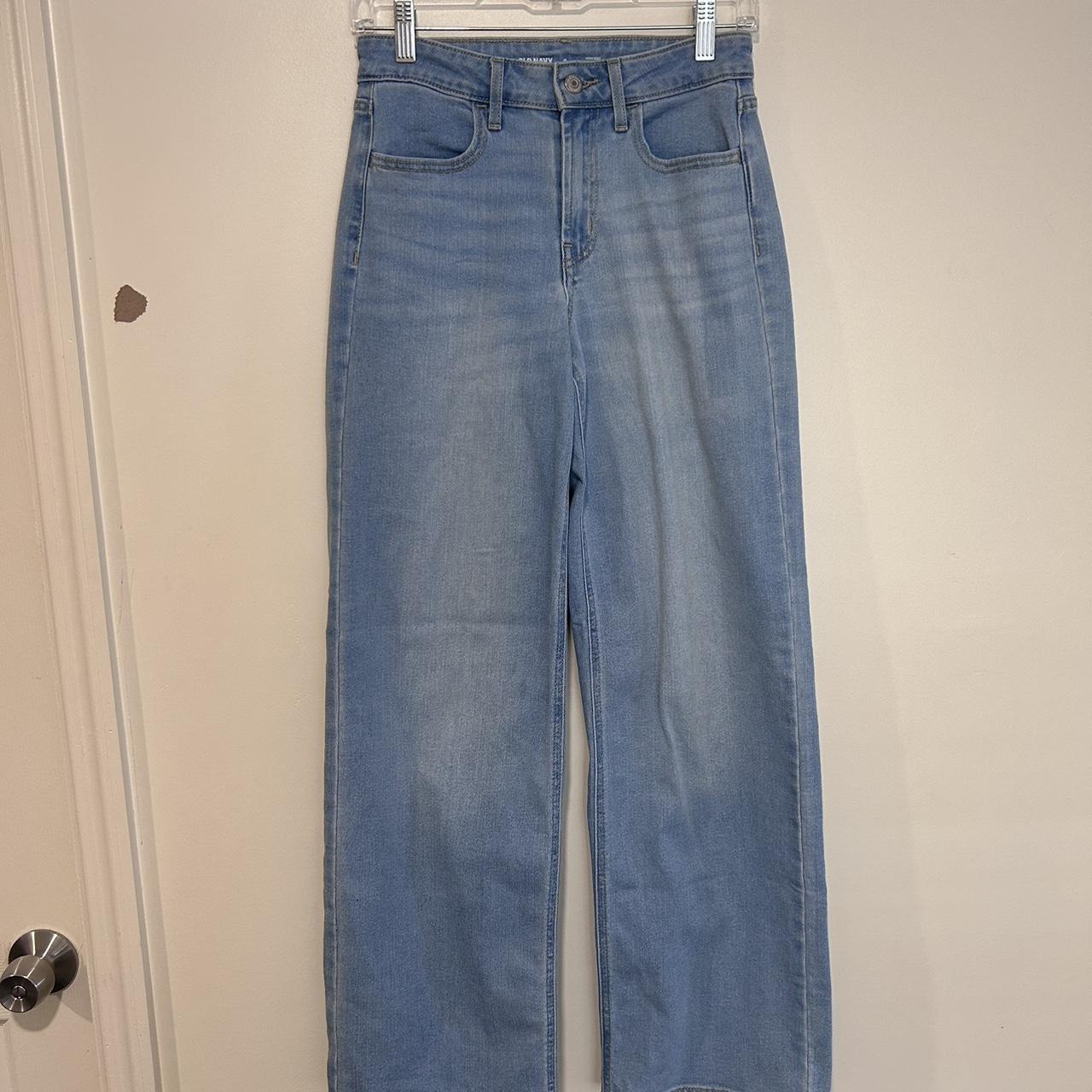 light wash high waisted wide leg jeans