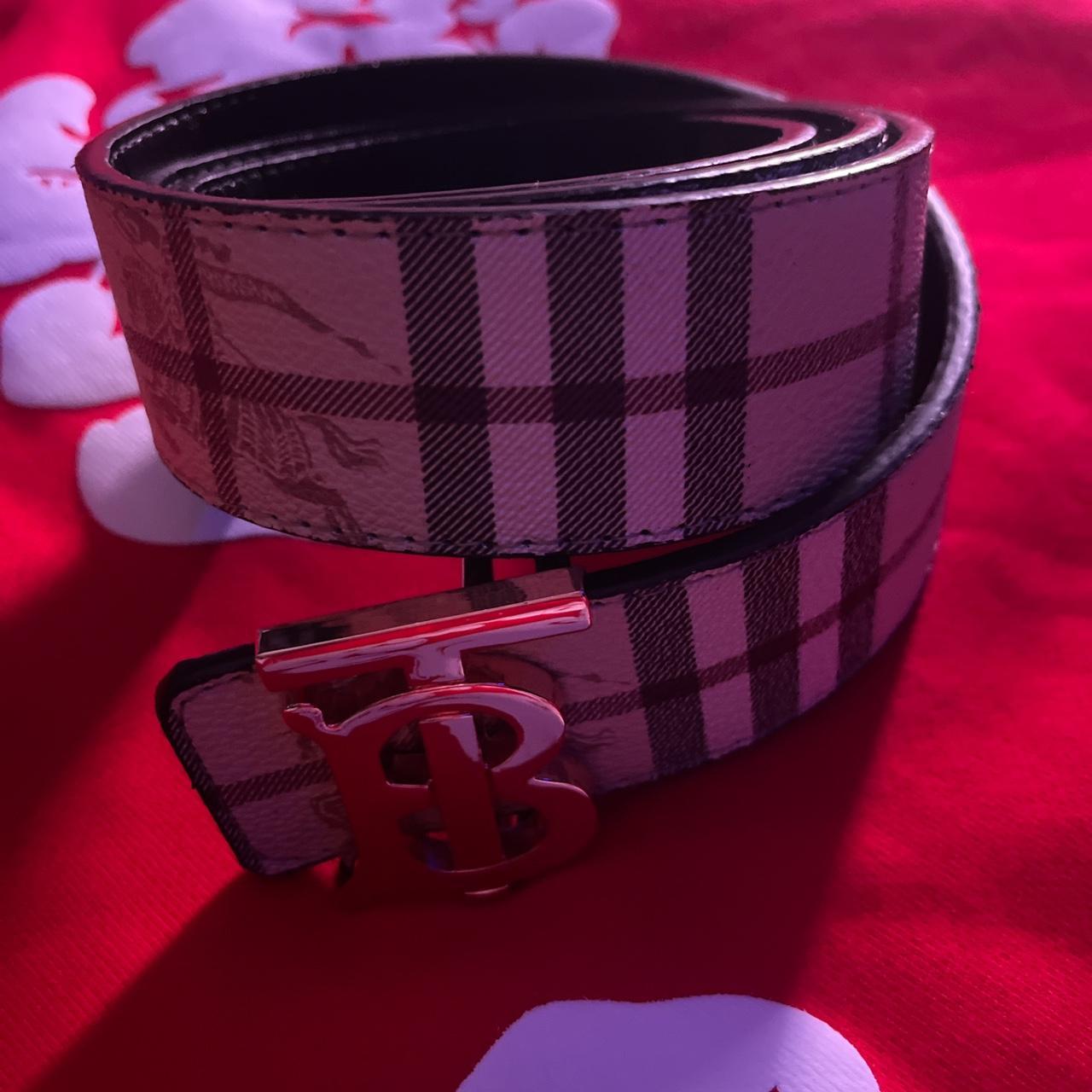 Burberry red buy belt