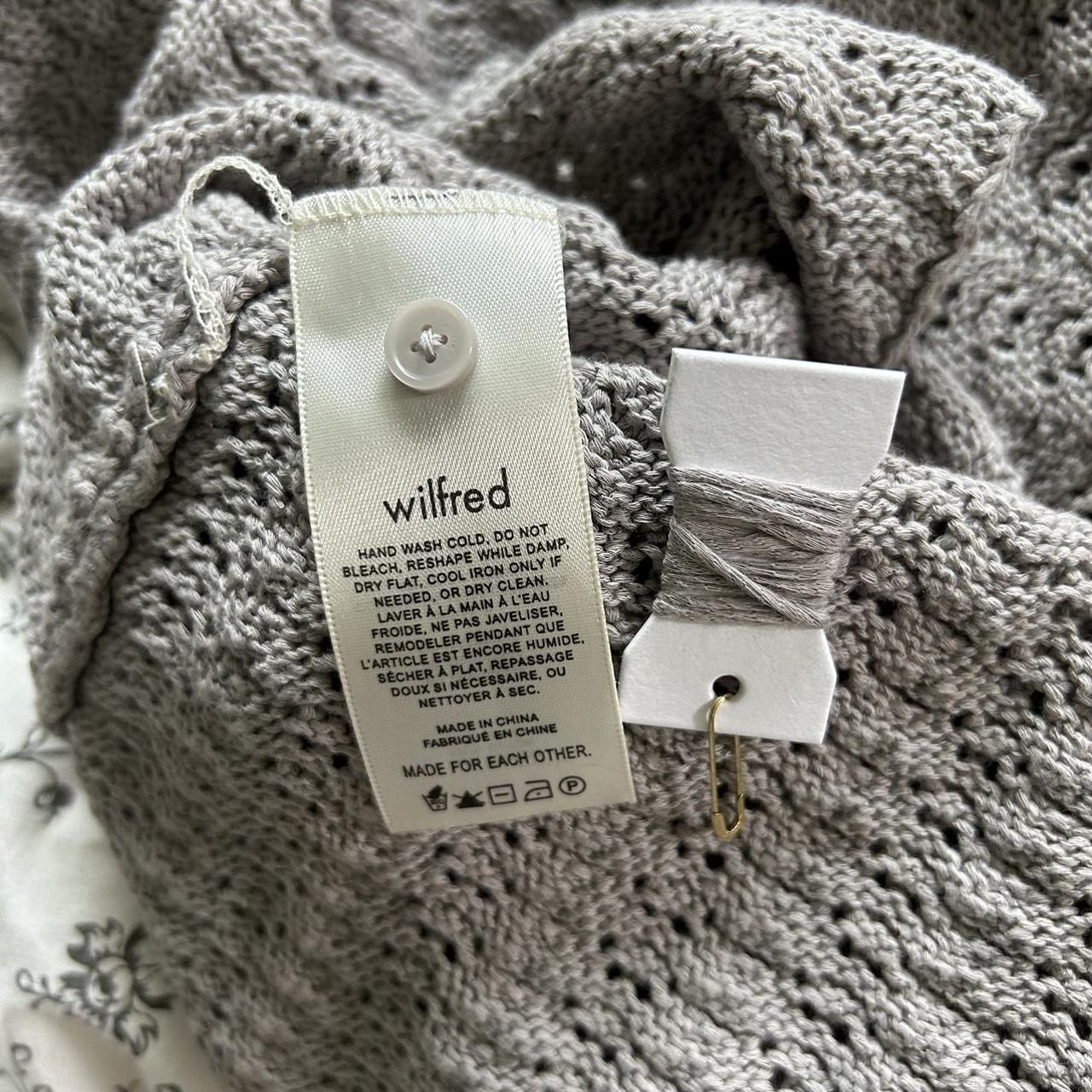 aritzia crochet mid length dress grey/lavender in... Depop