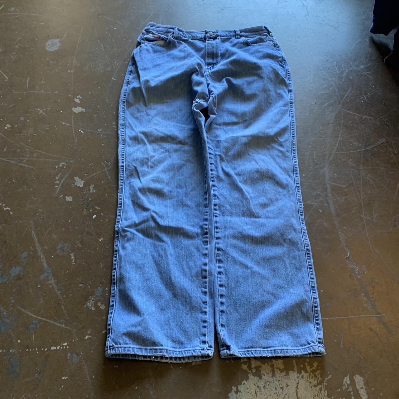 wide leg lee pants no tag but measures to 34x32 9... - Depop